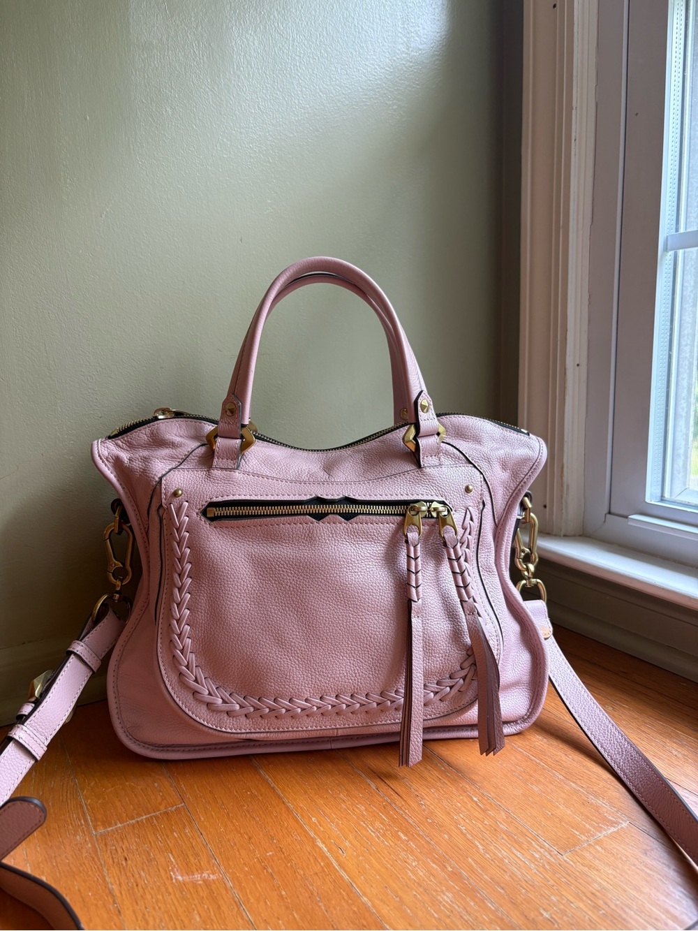 OrYANY Pink Leather Satchel Crossbody
